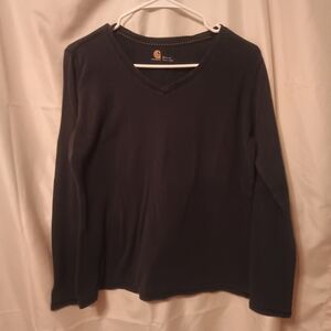 Women's Navy V neck Shirt